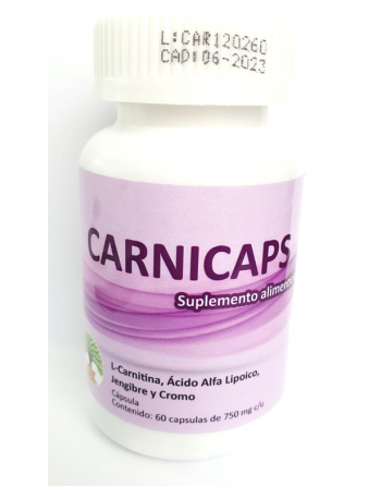 Carnicaps  L-CARNITINA, CROMO, JENGIBRE, ACIDO ALFA LIPOICO