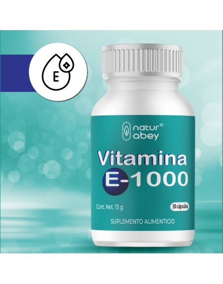 Vitamina E- 1000U Abey Antioxidante  Tratamiento y prevención de la deficiencia de Vitamina E.   Cabello Piel Uñas  Articulacion
